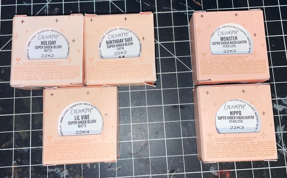 5 pc set ColourPop Super Shock BLUSH HIGHLIGHTER 3 blush, 2 highlighter