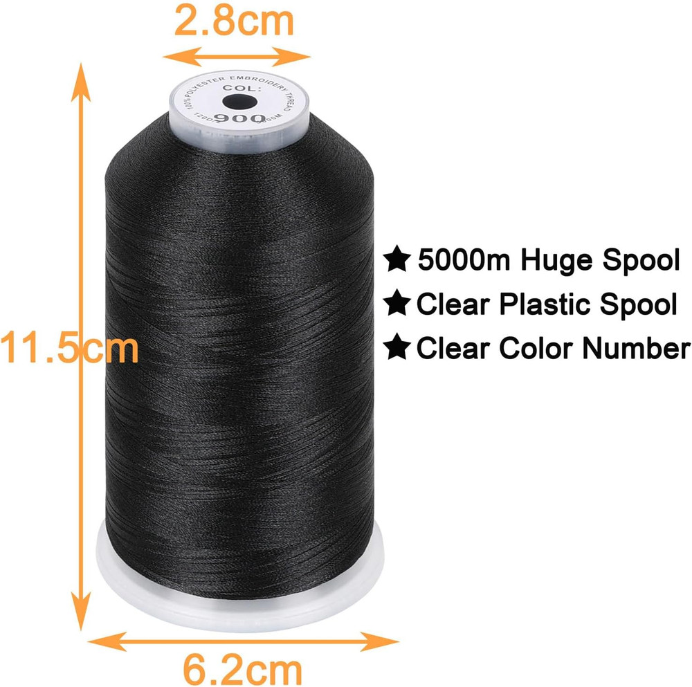 - Single Huge Spool 5000M Each Polyester Embroidery Machine Thread 40WT for Comm