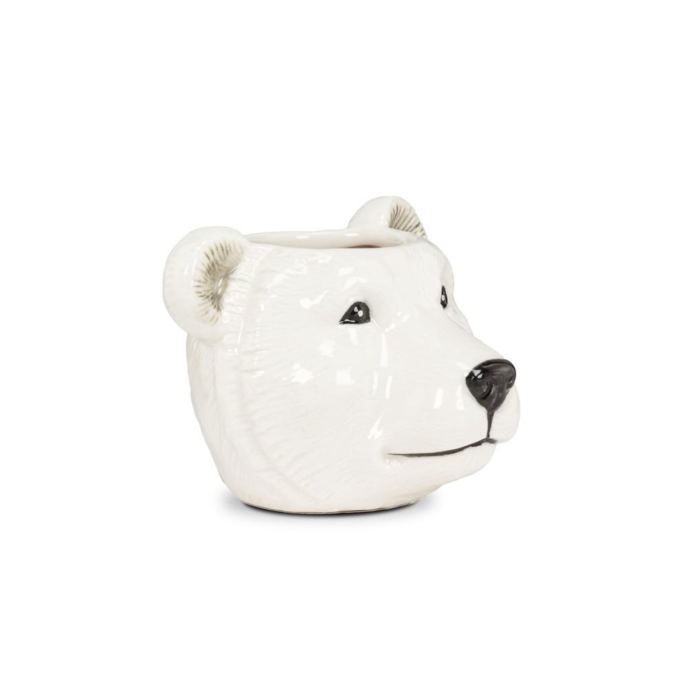 Abbott Collection Polar Bear Stoneware Planter, Small (1.25" Opening)