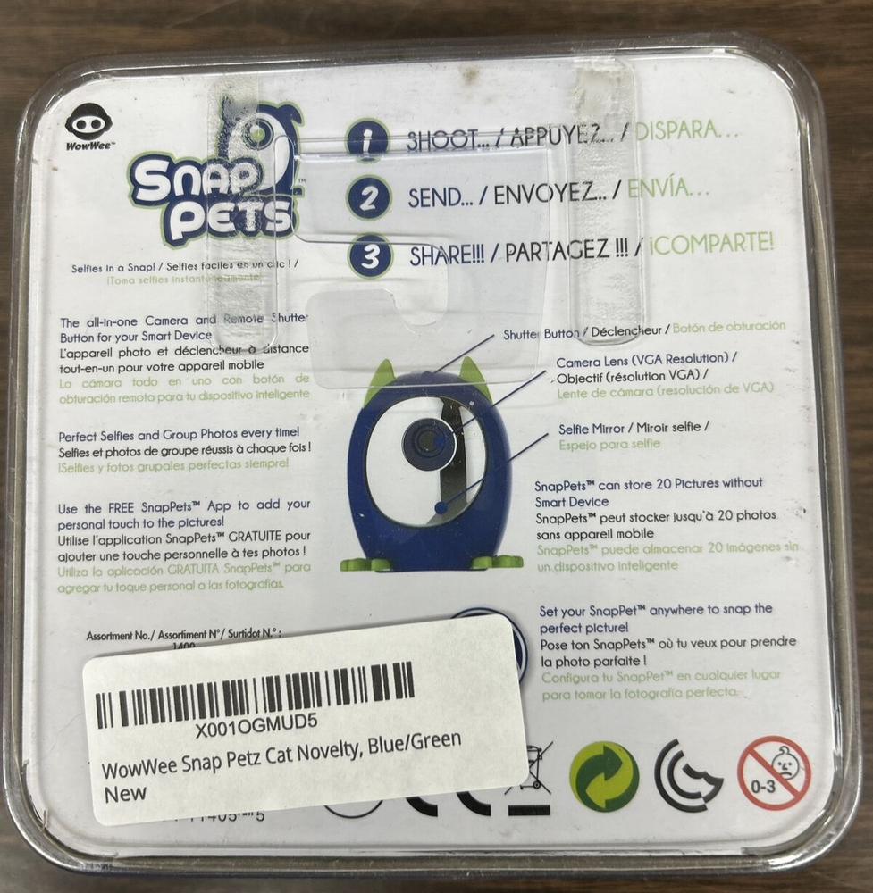 Snap Pets - Selfies in a Snap Portable Bluetooth Camera (WowWee) Blue Cat