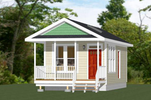 14x28 Tiny House -- 391 sq ft -- PDF FloorPlan -- Model 4