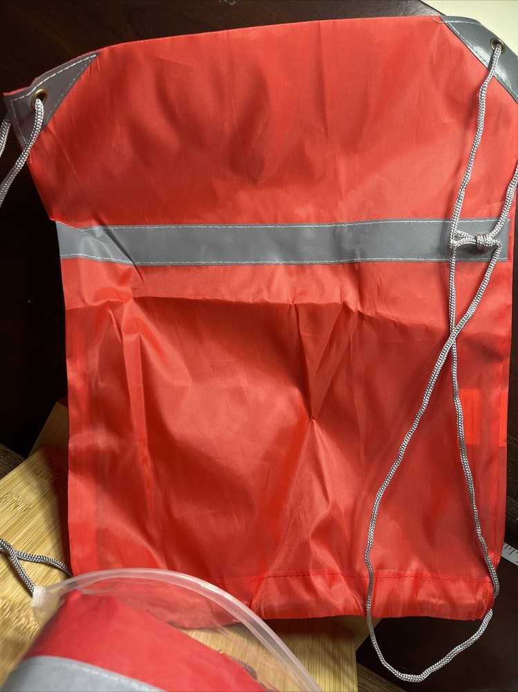 Drawstring Backpack Bag for Sports Polyester RED NEW 25Pk