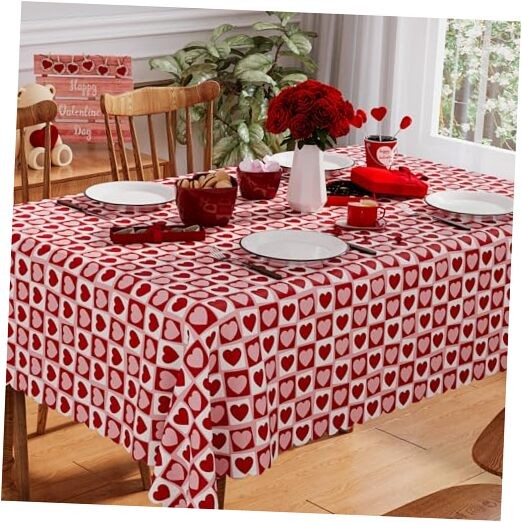 Valentines Tablecloth Rectangle 60x84 Inch, Washable 84" x 60" (Rectangular)