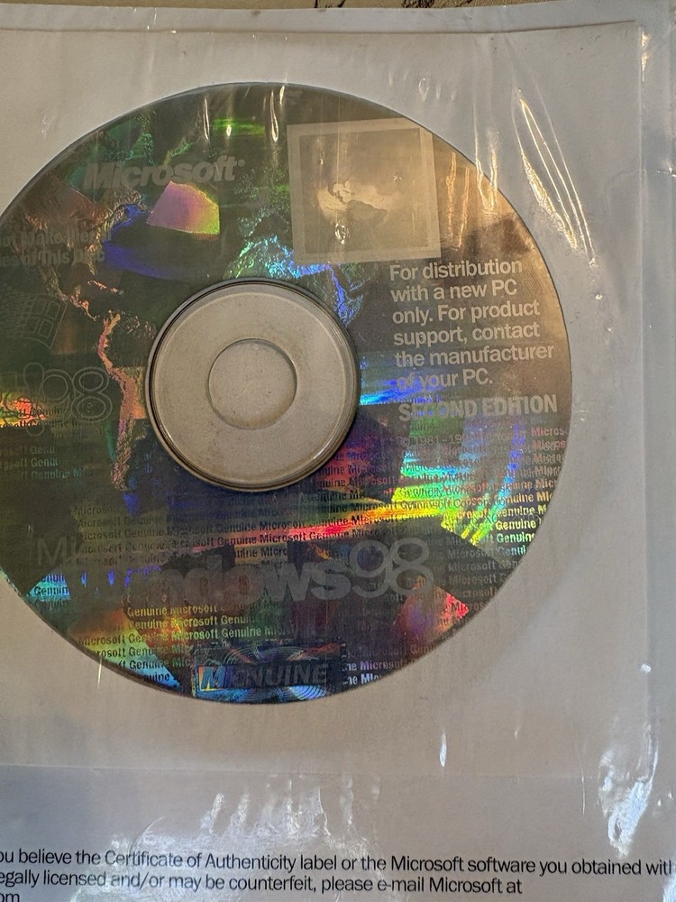 Microsoft Windows 98 Second Edition Software X04-80322 Floppy Disk & CD-ROM NEW