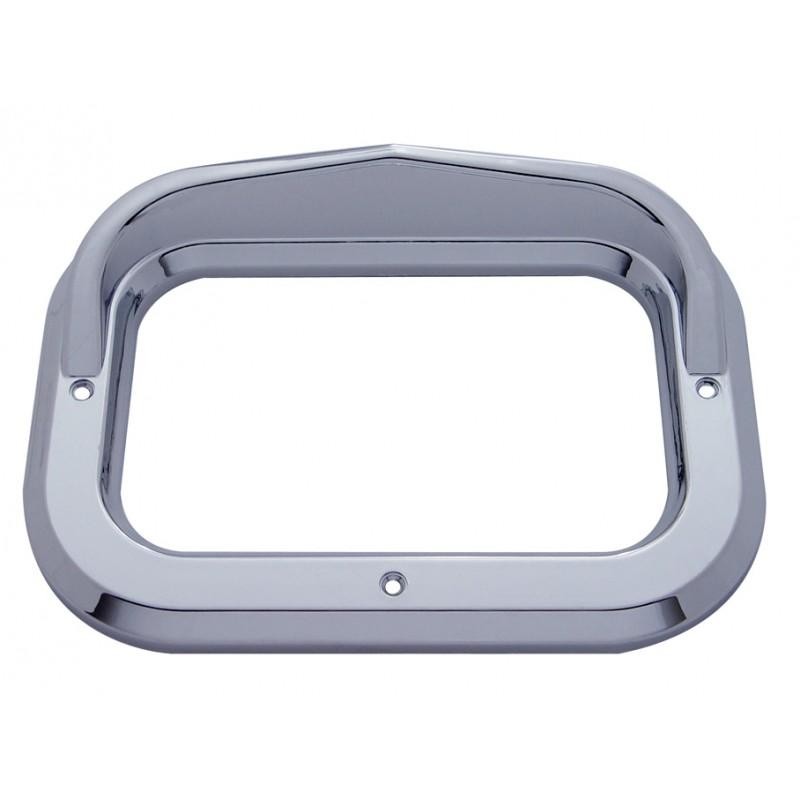 Universal Chrome Rectangle Light Bezel With Visor