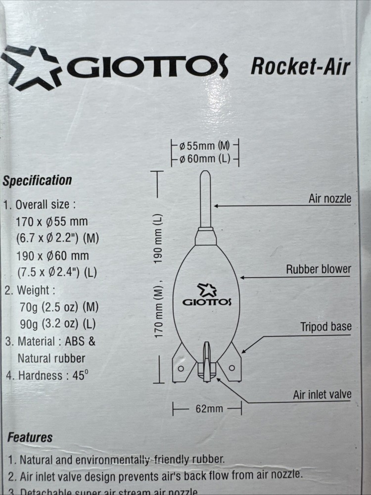 Giottos AA1910 Medium Rocket Air Blaster (6.6)