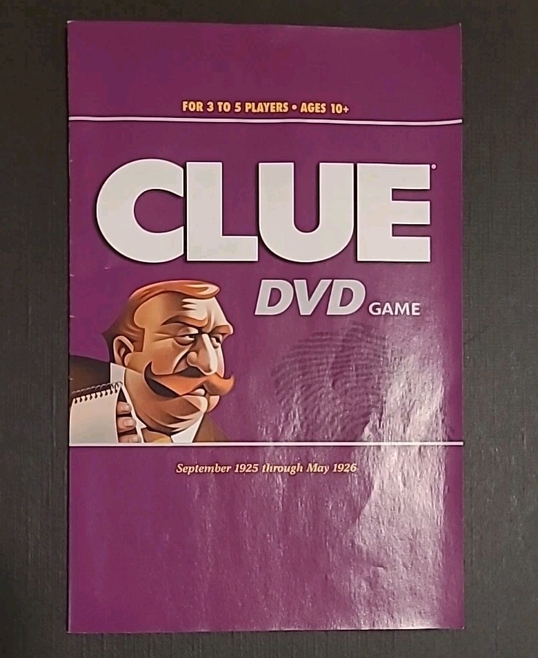 2006 Clue DVD Game - Replacement Board And Instruction Booklet