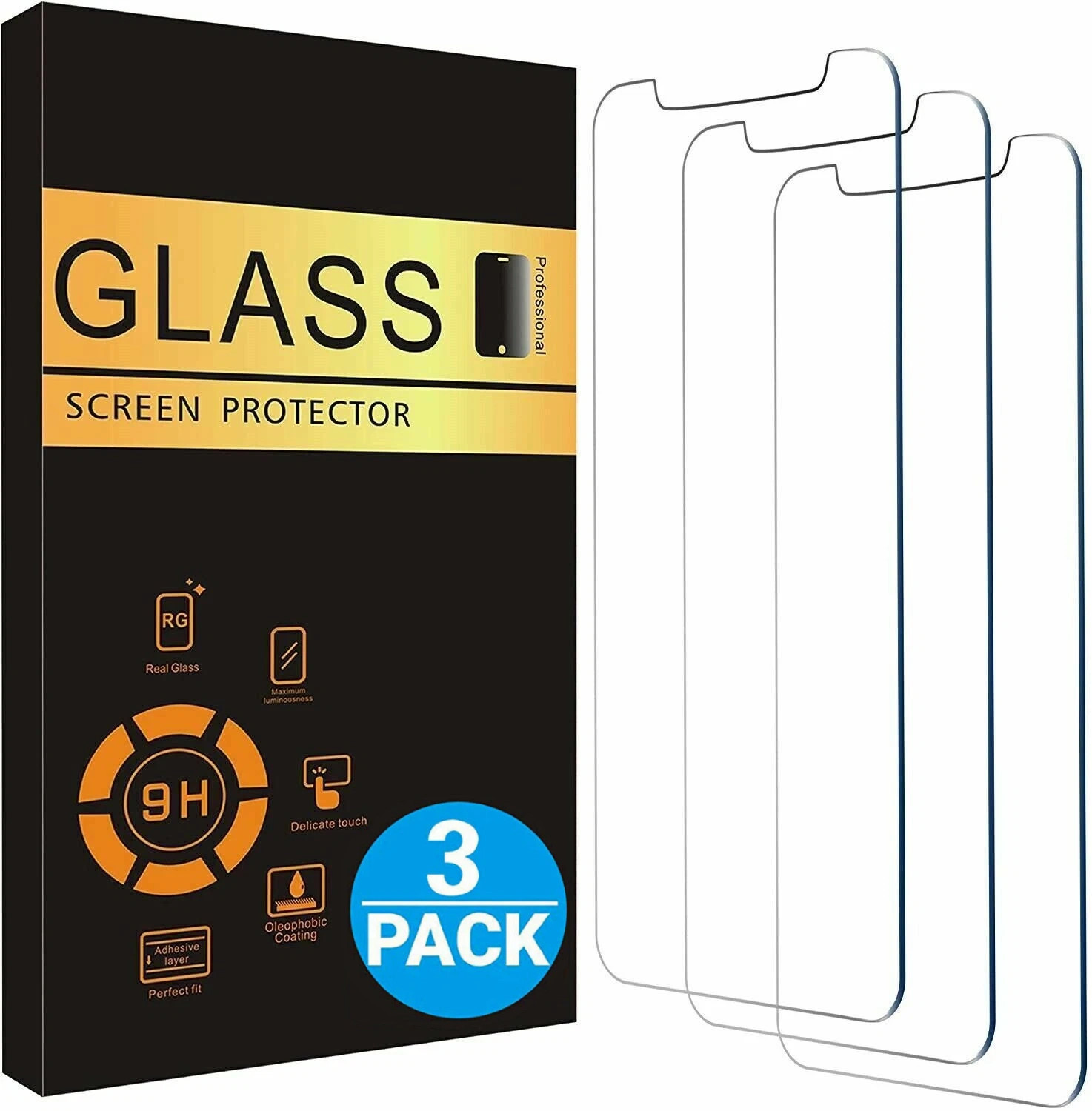 3X Tempered Glass Screen Protector For iPhone 17 16 15 14 13 12 11 Pro Max XR 8