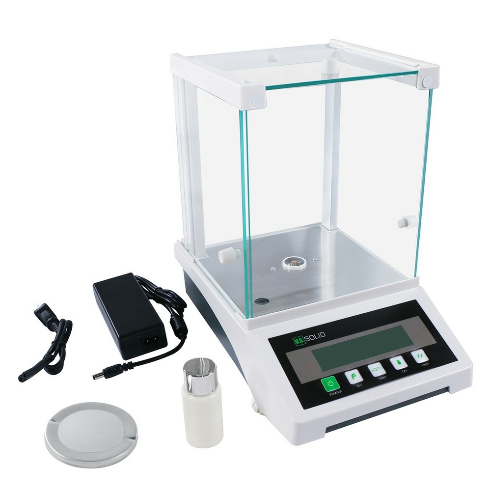 U.S. Solid Analytical Balance 220 x 0.0001 g 0.1mg Electronic Precision Scale