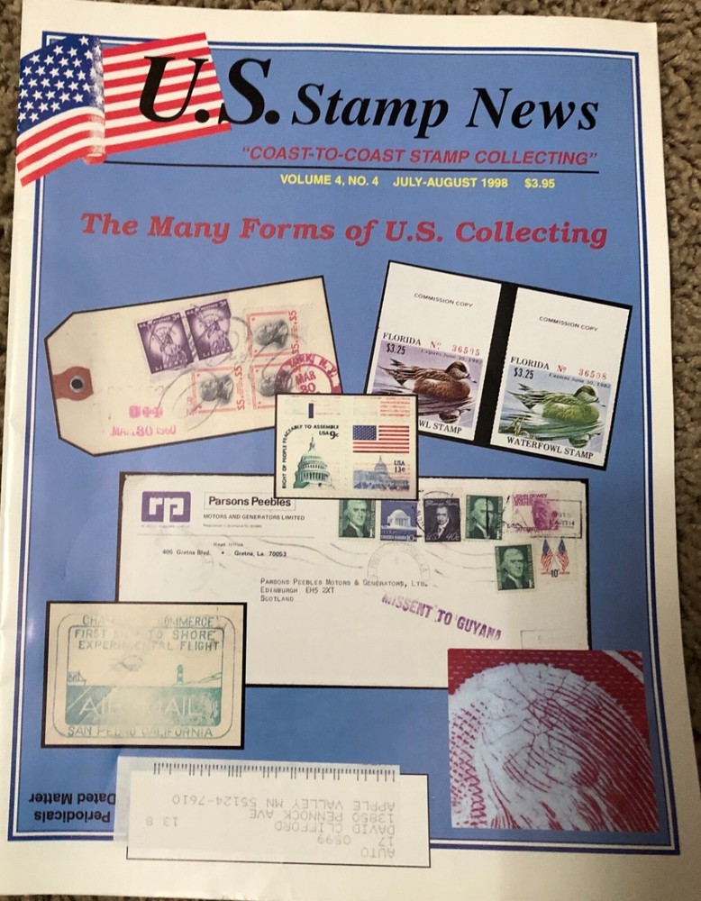 U.S. Stamps News 1998 Magazine 3 Issues Vol. 4 No. 4,5,6