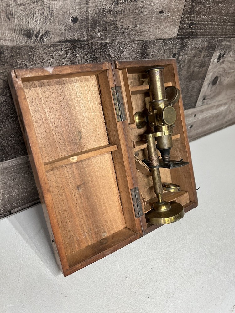 Antique Brass Mini Microscope - Seems To Be Fully Functional!