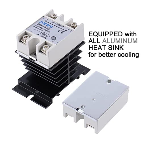 SSR-60DA Solid State Relay DC to AC (Input 3-32V DC Output 24-380V AC) with