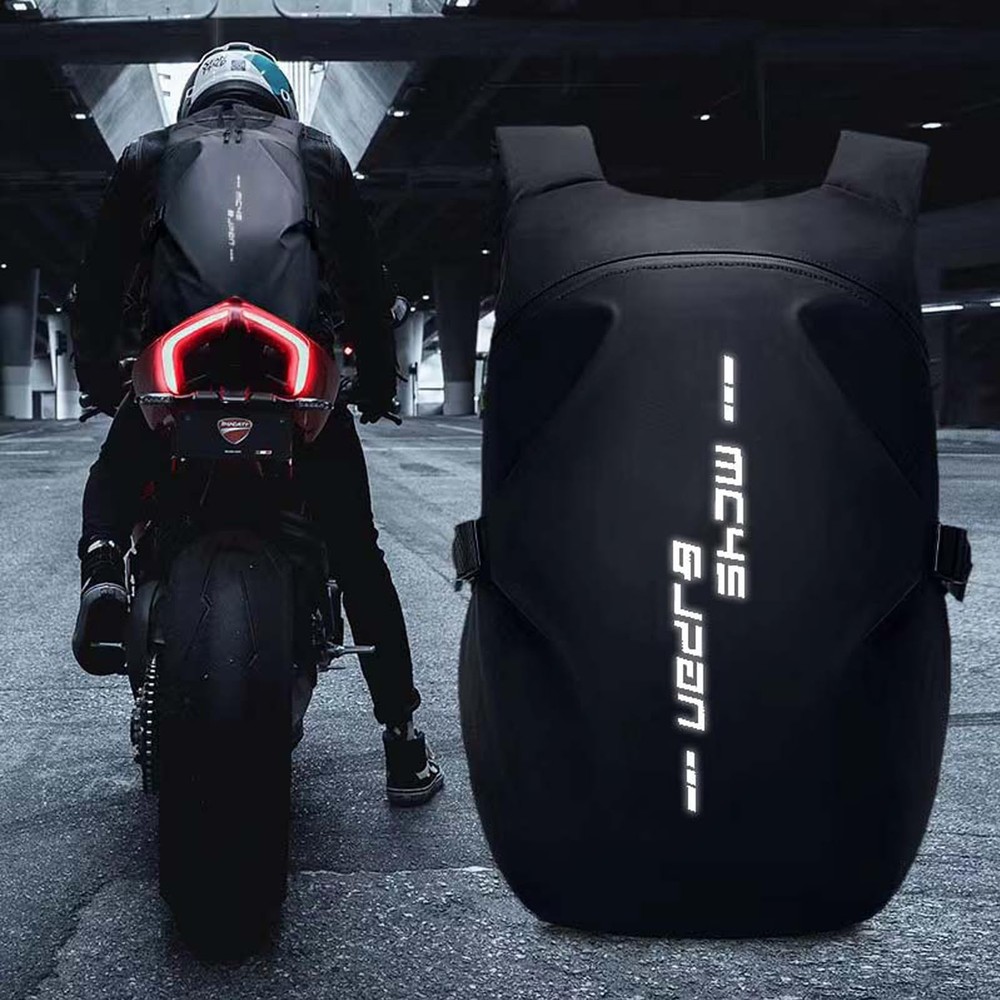 Motorcycle Backpack,waterproof helmet backpack for Men,riding Large, Black