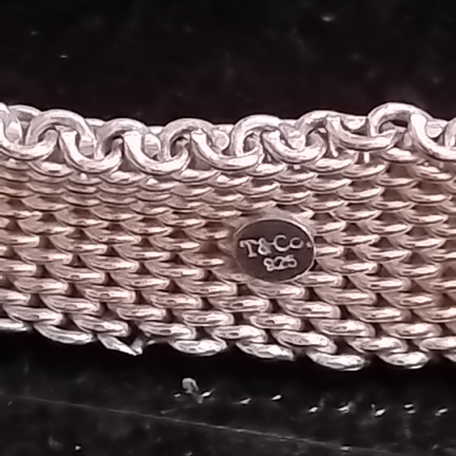 Tiffany Somerset Mesh Bracelet Silver 925 55g Rare Classic Jewelry