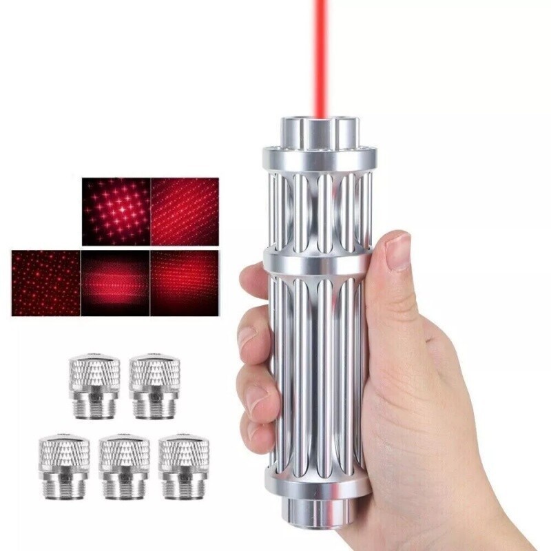 650nm Red Laser Pointer Pen Visible Beam Dot Light & 5 Caps