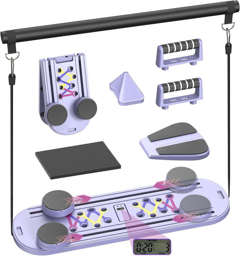 Portable 7-in-1 Pilates Board with Timer for Home & Office Workouts