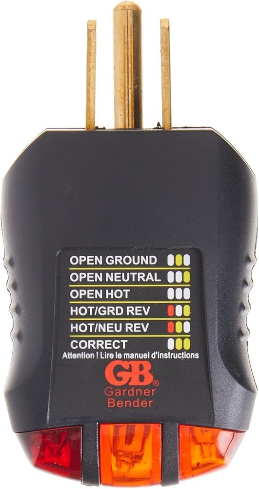 Portable Outlet Tester with Dual Status Chart for Quick Electrical Checks