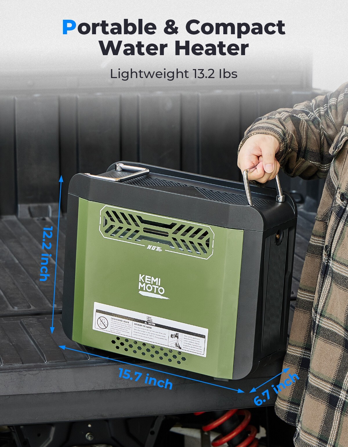 Portable Shower Propane Water Heater W/Pump for Outdoor Camping Hunting Cleaning