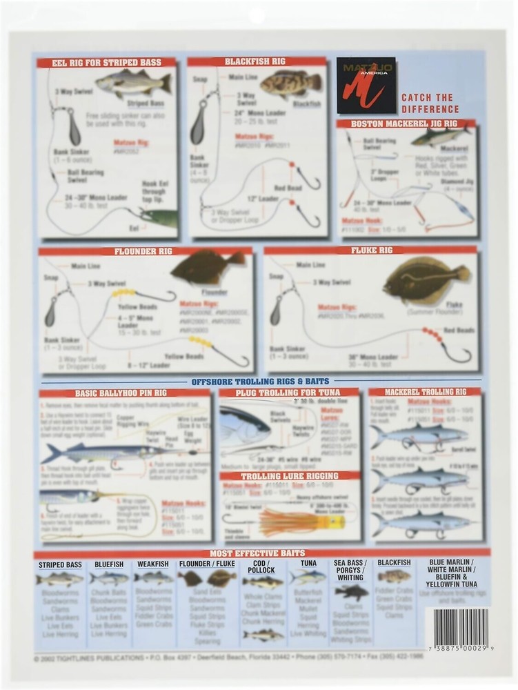 Saltwater Bait Rigging Guide #2 (Northeast) - Waterproof Reference