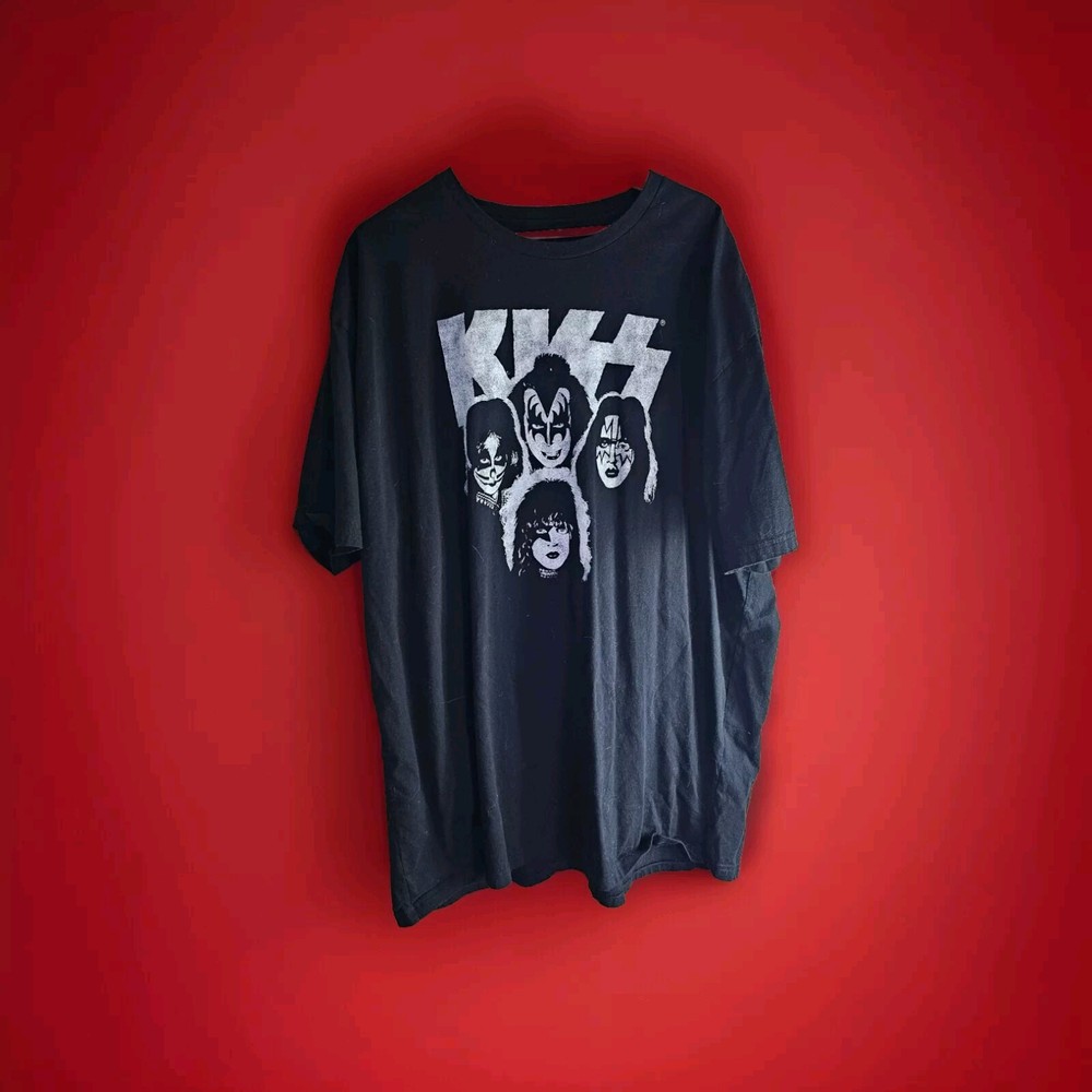 KISS Black t-shirt Gene Paul Ace Peter Head Shots 4XL  B6