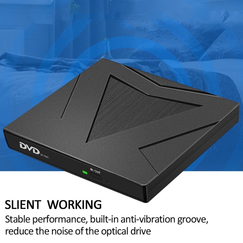 5Gbps DVD Drive USB-C&USB-A Dual Interface Drive DVD/CD/VCD Wide Compatibility