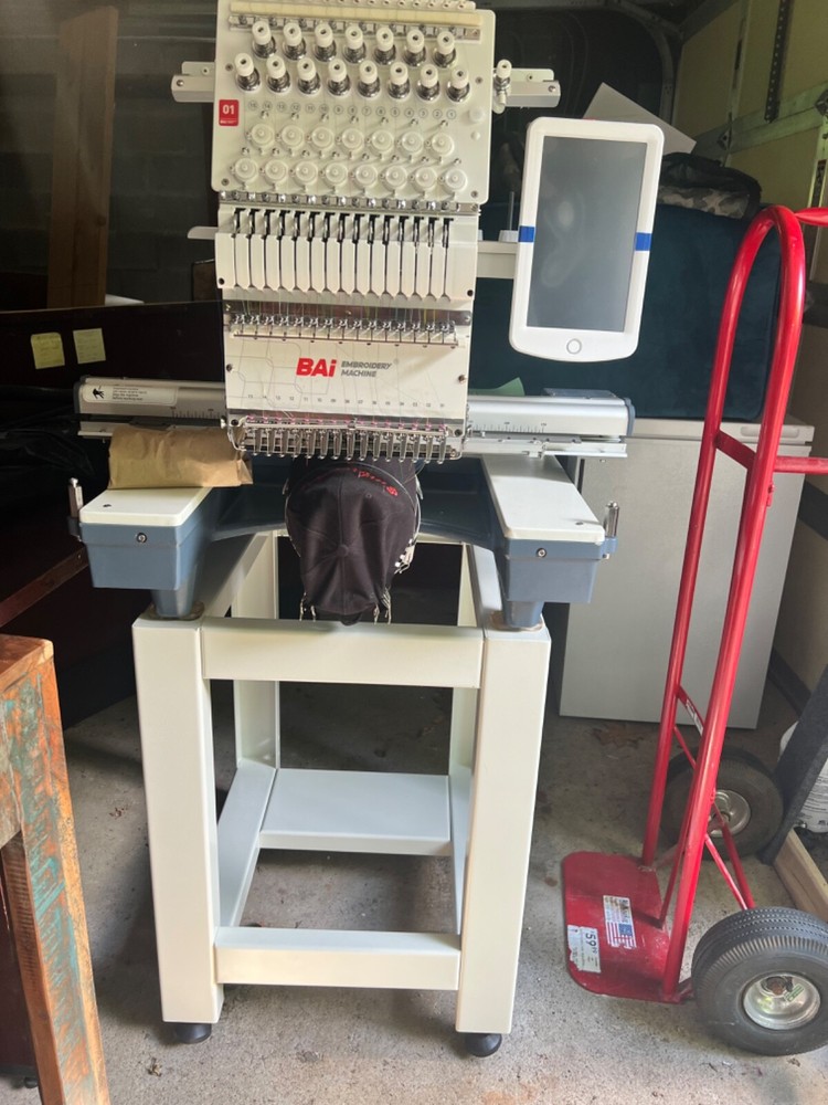 BAI Single Head Computerized 15 Needle Commercial Clothes Hat Embroidery Machine