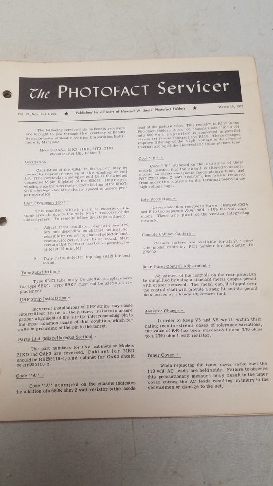 Sams Photo Facts Set 202 5/53 Complete Set