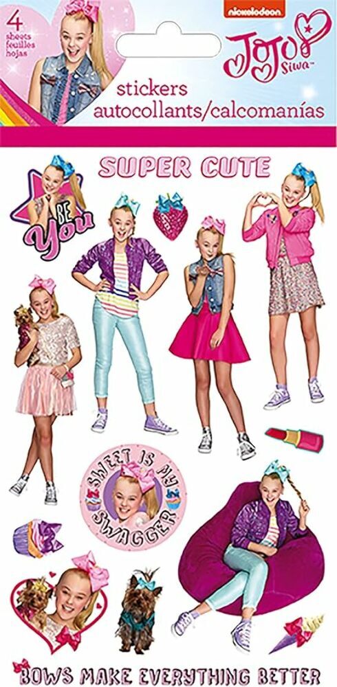 Jojo Siwa 4 Sheet Sticker Pack