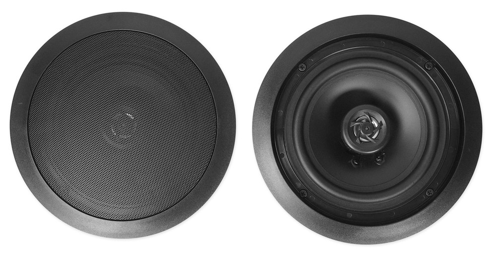 Home Theater Bluetooth Receiver+Equalizer EQ+(4) 6.5" Black Ceiling Speakers