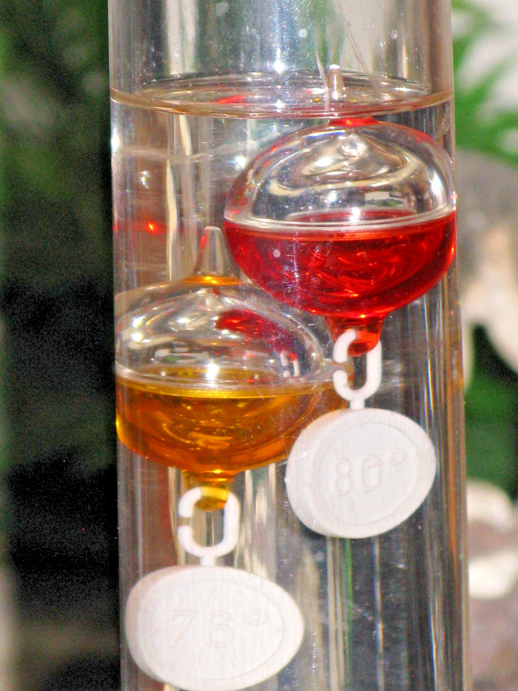 GALILEO MULTICOLOR FLOATING SPHERE’s 13" TALL THERMOMETER