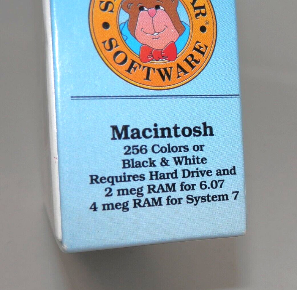 Vintage Stickybear's Math Town Macintosh Software - Floppy Disc Big Box Complete