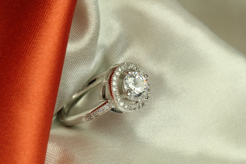 STERLING SILVER ROUND CZ PAVE ANNIVERSAY RING ENGAGEMENT RING WEDDING RING _S9