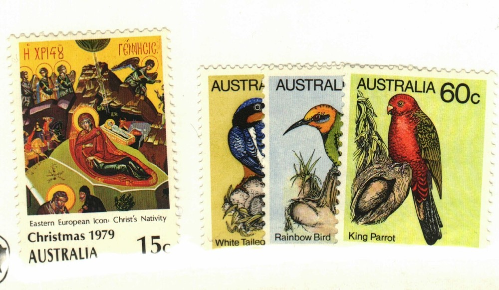 Australia #719, 733-4, 737 MNH Christmas, birds
