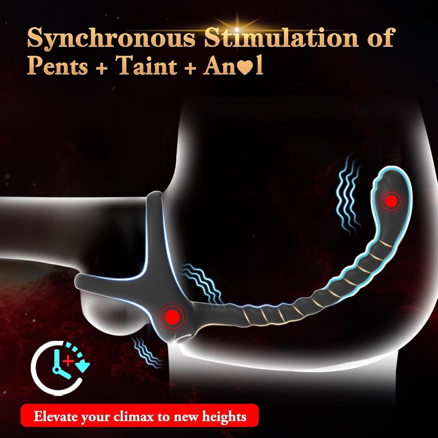 Anal Vibrator Prostate Massager With Cock Ring Sex Toy for Couple Male Anal Plug