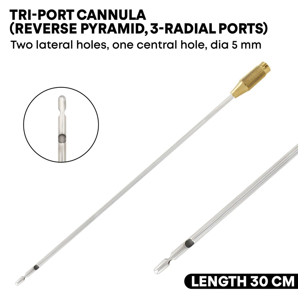 Liposuction Cannulas 2 Lateral & 1 Central Hole 5mmx30cm plastic surgery Tools