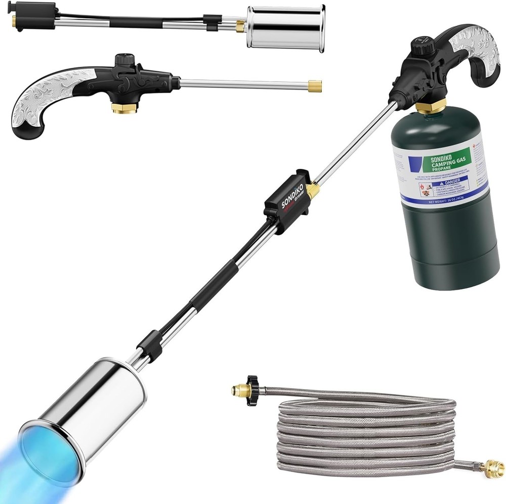 High Output Propane Torch Weed Burner with 10FT Hose & Adjustable Flame Control