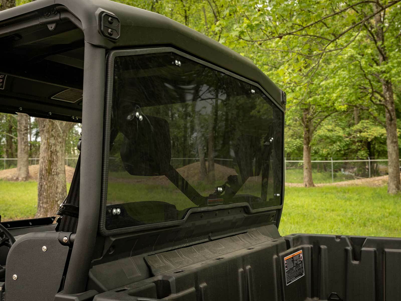 SuperATV Dark Tinted Heavy Duty Rear Windshield for Can-Am Defender
