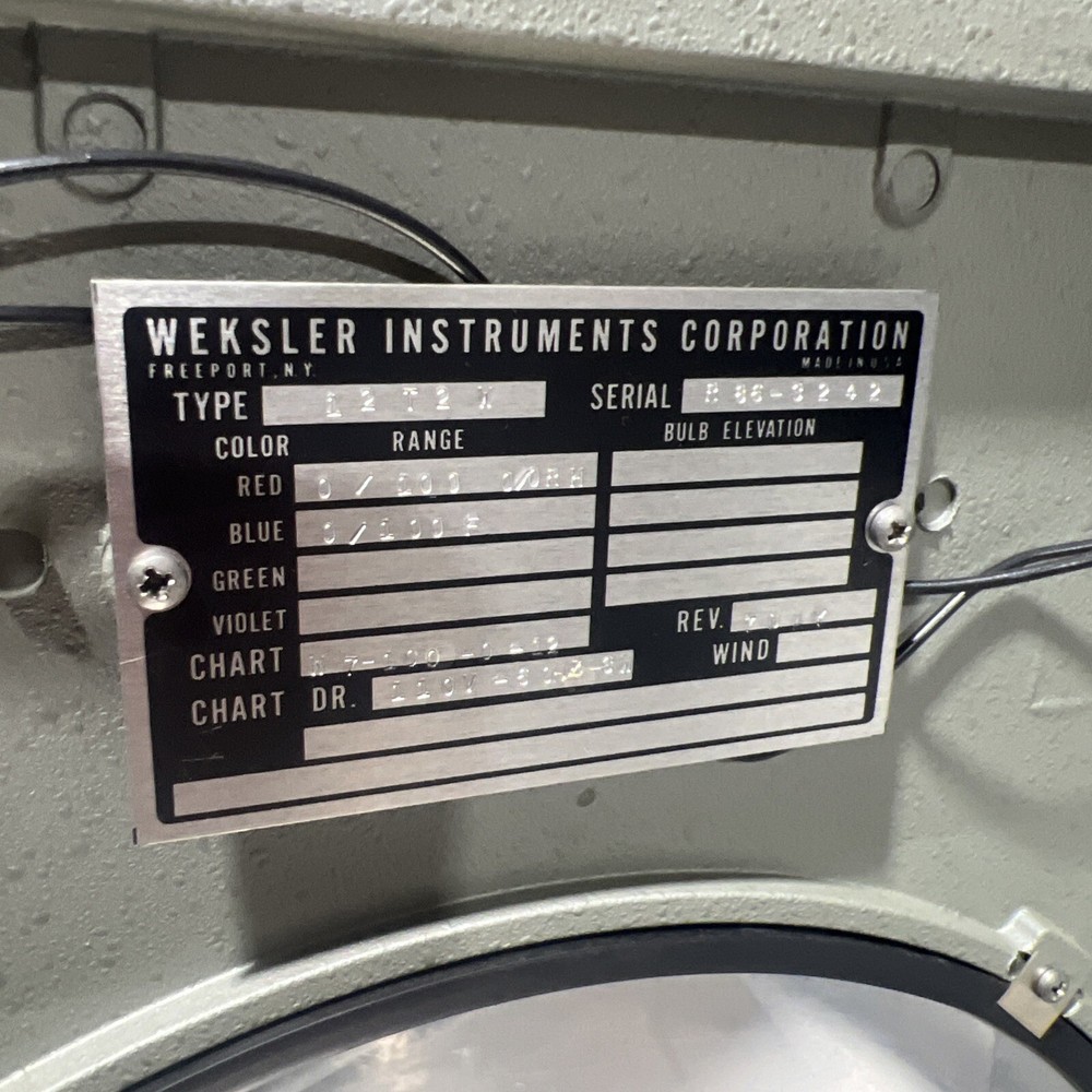 Weksler Instruments Chart Recorder Type 12T2W Used Surplus