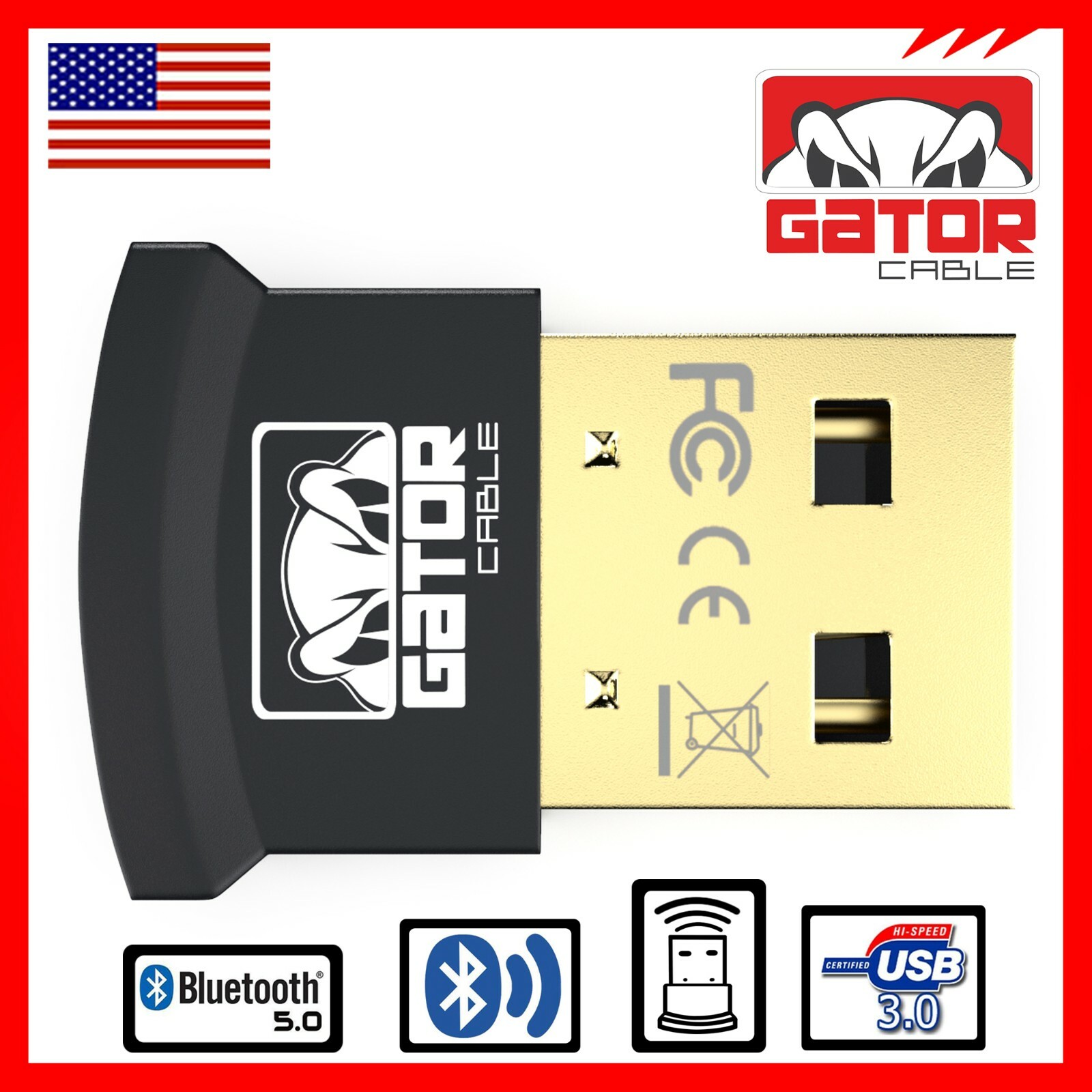 USB 3.0 Bluetooth 5.0 Adapter Dongle Receiver Wireless Audio Music TV PC MAC