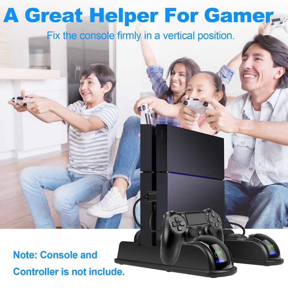 Vertical Cooling Stand For Playstation 4 Console PS4 Dualshock Controller Games