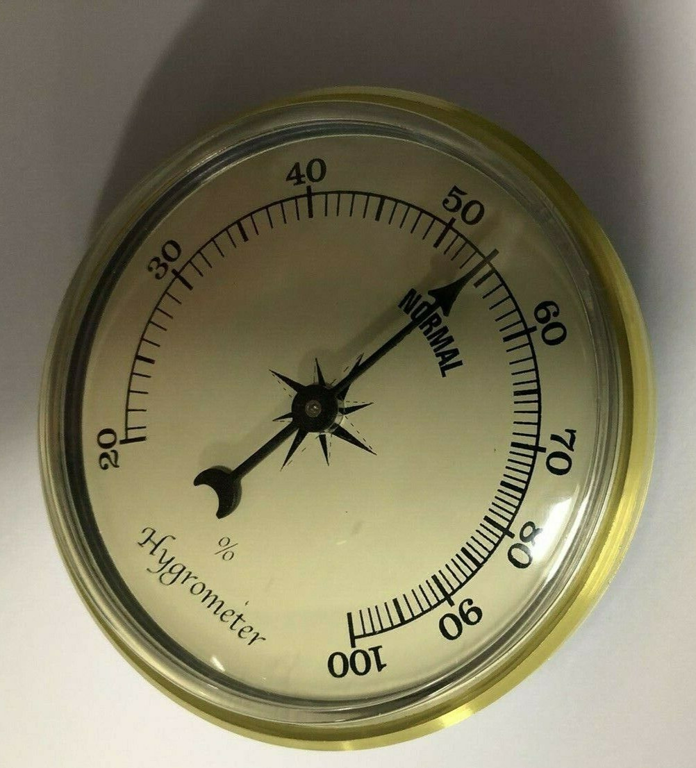 2-3/4" Hygrometer W70GHI for Mounting, Moisture Reader, Ivory Face