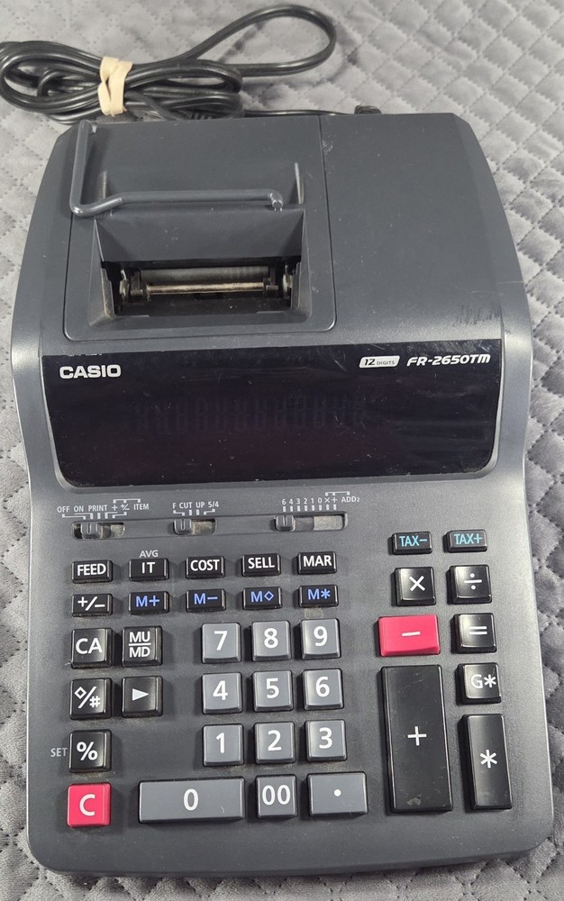 Casio FR-2650TM 12-Digit Printing Calculator Adding Machine Tested Works