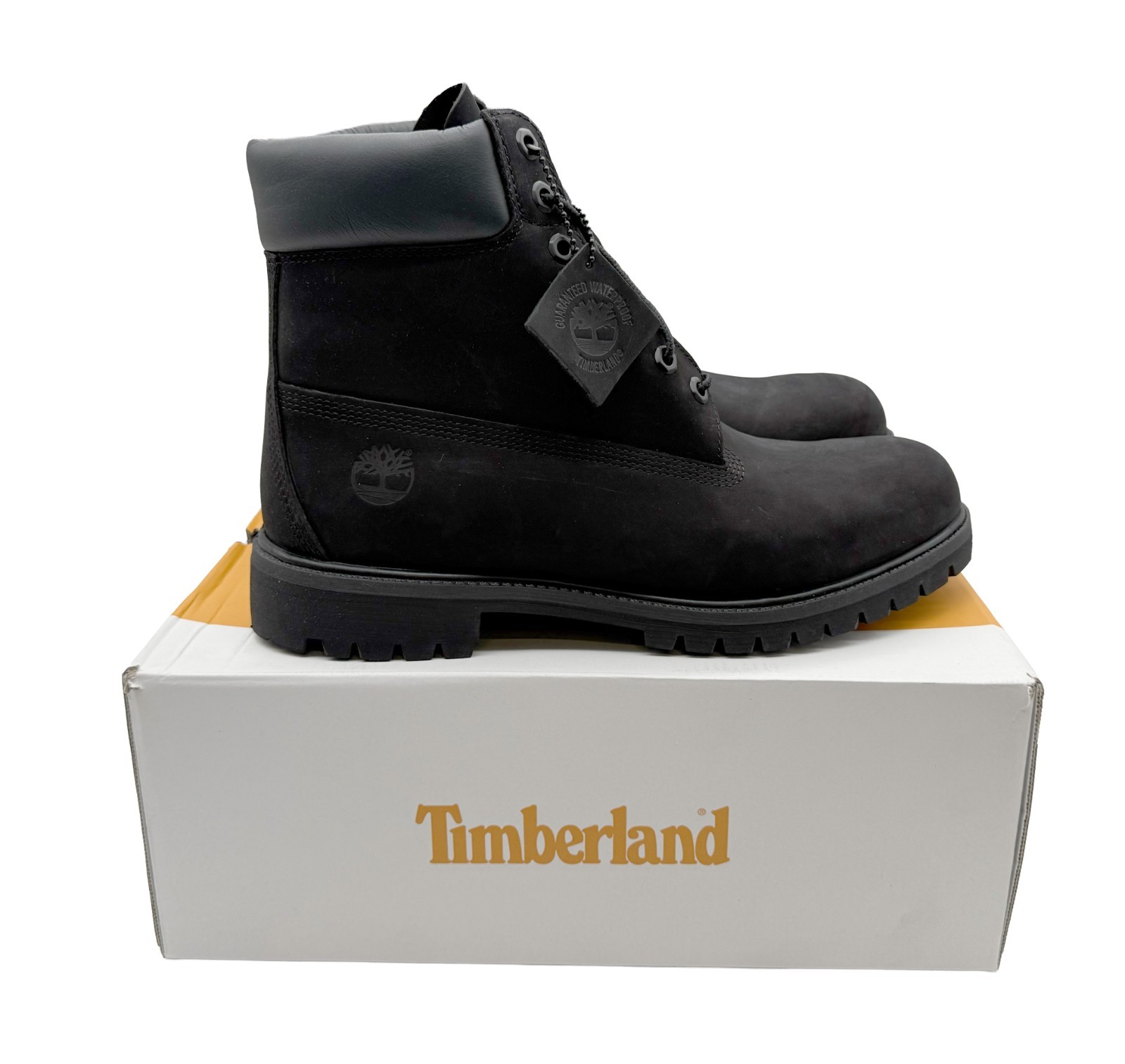 Timberland Men's Classic 6" Premium Waterproof Regular Boot, Black Nubuck, Sizes