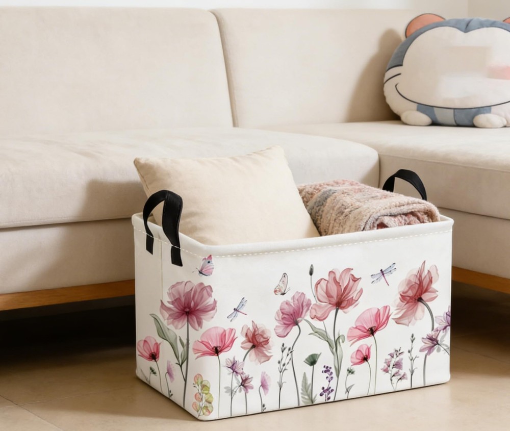 Essme Rectangular Flower Basket,Girls Baskets Empty with Handles,Cute Baskets...