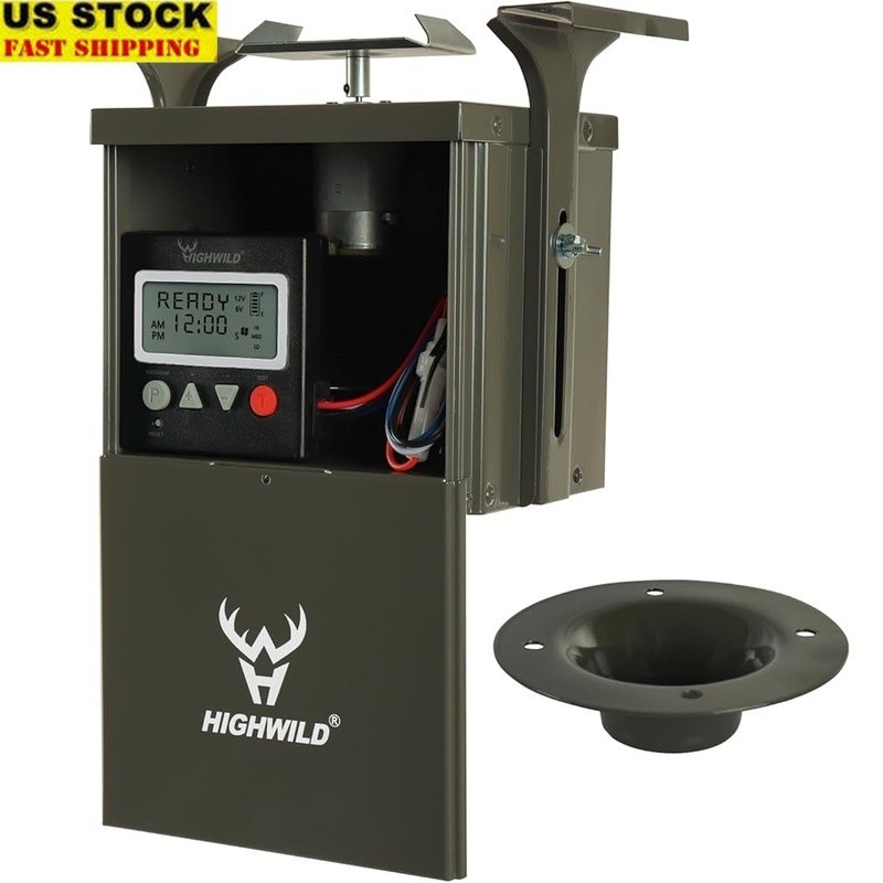 6V Deer Feeder W/ Timer Precision Control Weatherproof Durable Easy Installation