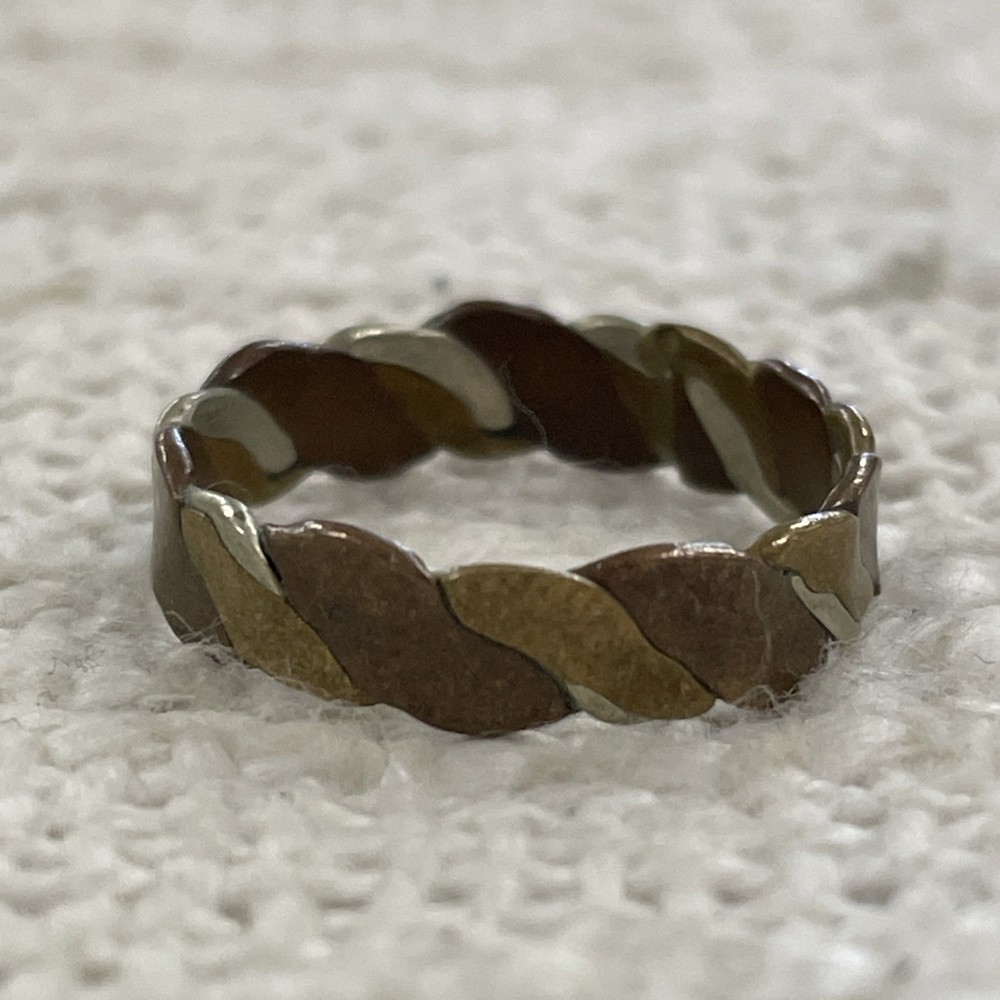 Vintage Multi-Toned Twisted Metal Ring Size 7.75