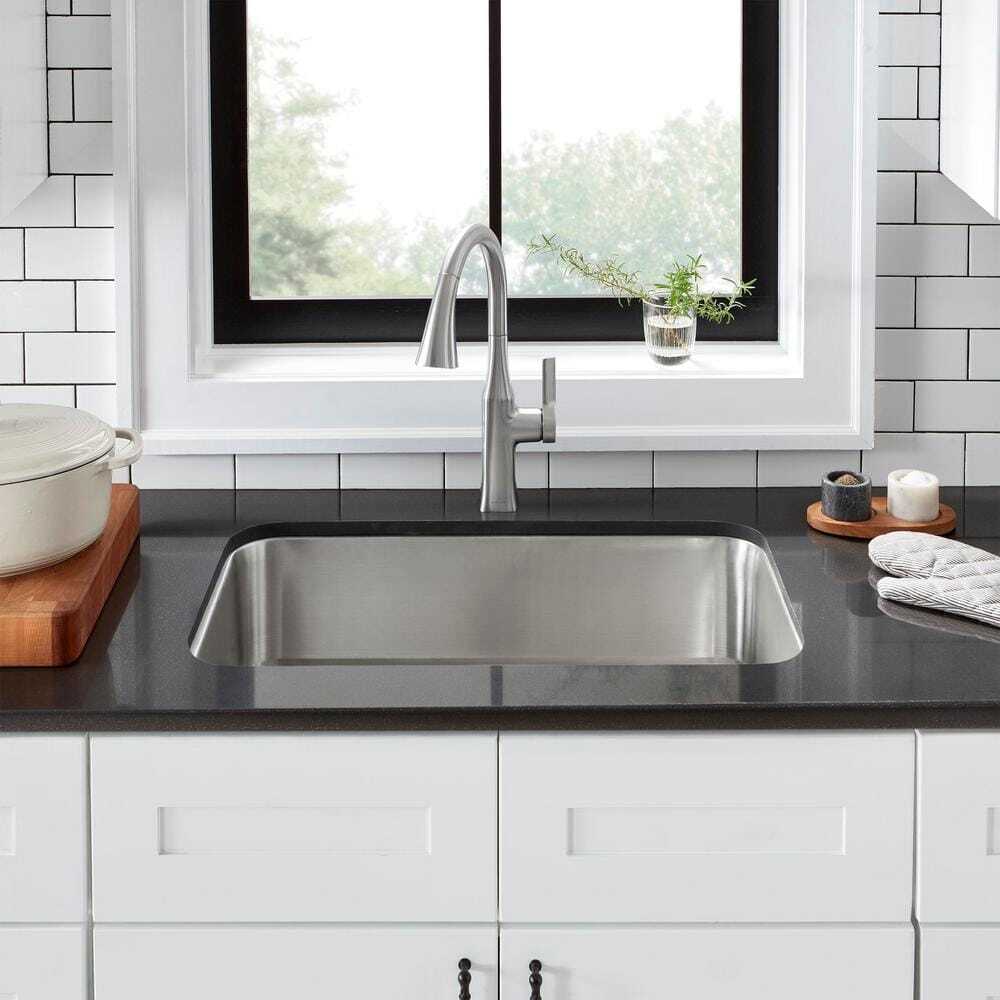KOHLER Rubicon Single-Handle Pull-Down Sprayer Kitchen Faucet, Vibrant Stainless