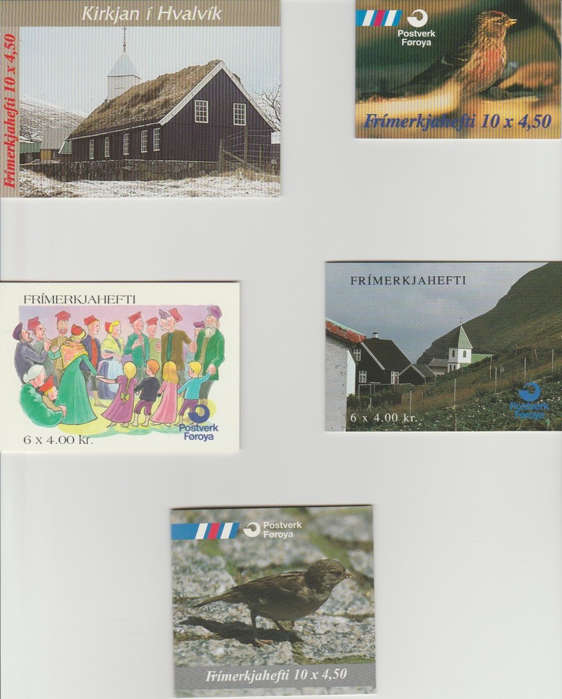 Faroe Islands Mint booklets 5 pieces MNH