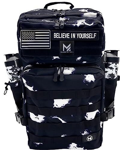 Macky Tactical Backpack - 45L Gym and CrossFit Backpack with Cup Holders Include