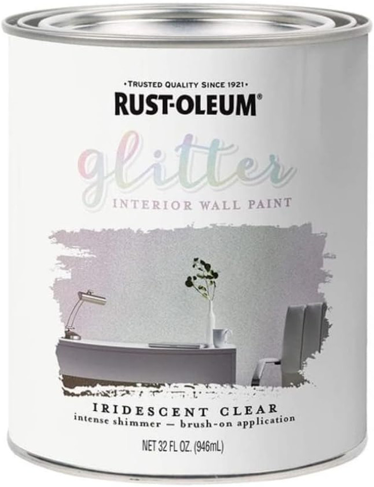 323860 Glitter Interior Wall Paint, 28 Oz, Iridescent